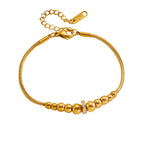 Silver Stainless Steel Beaded Bracelet