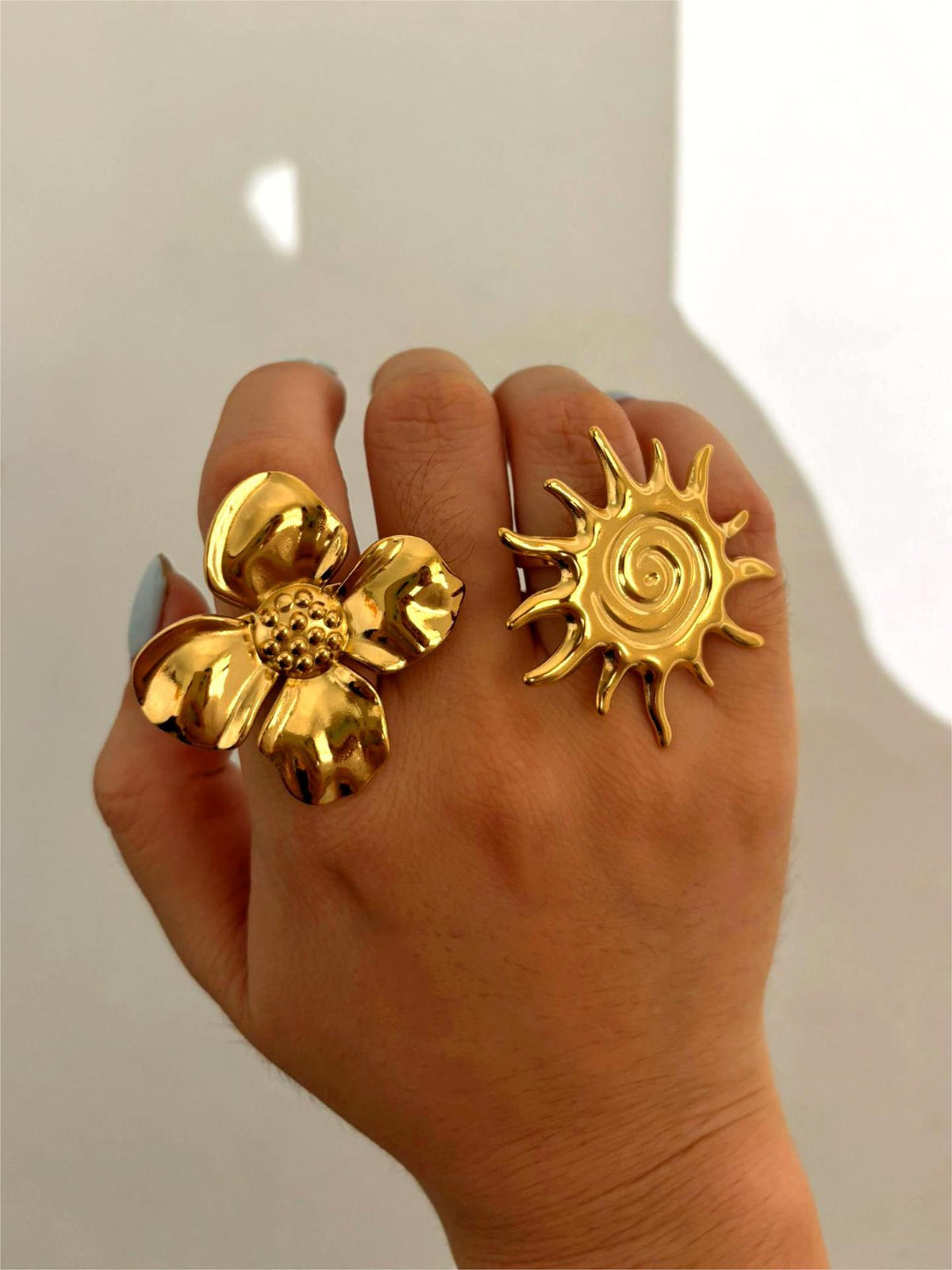 Golden Sun Stainless Steel Sun Ring