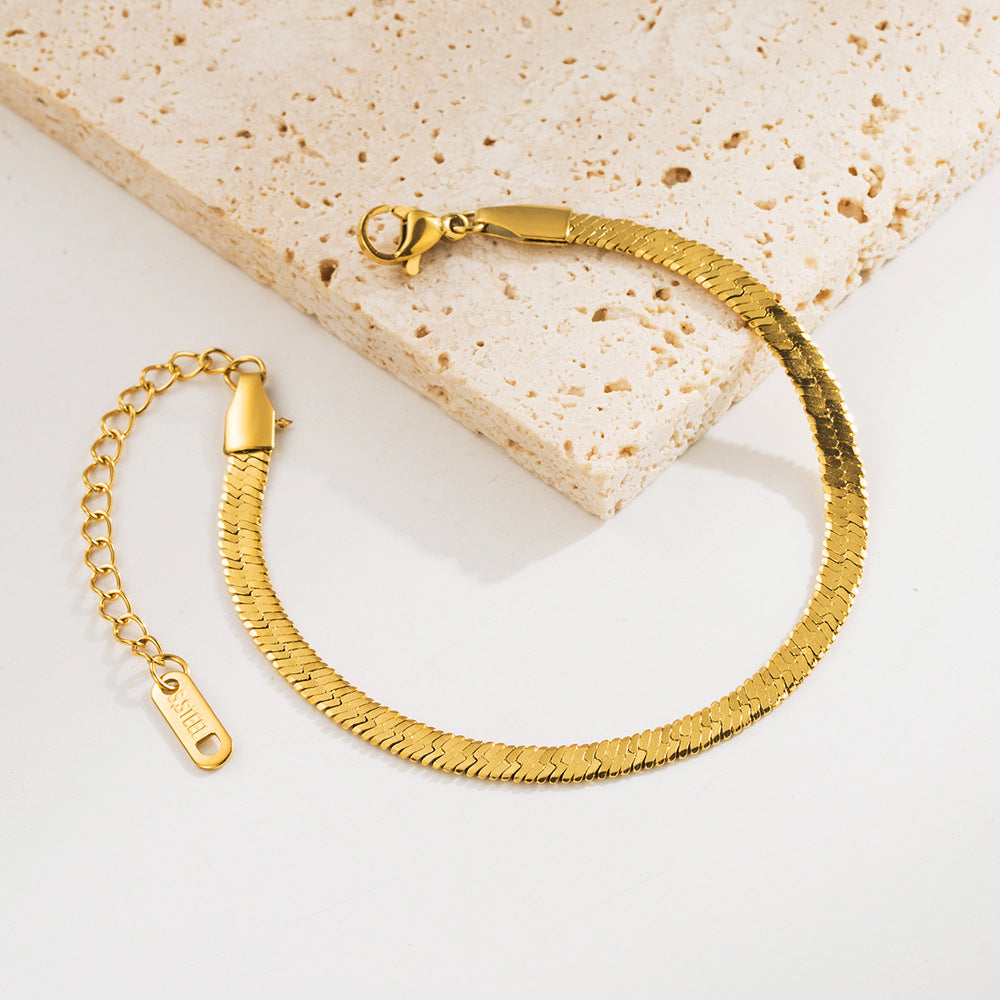 Fashion Curve Titanium Steel Snake Bone Chain Bracelet
