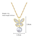 Necklace Stainless Steel Pearl Butterfly Necklace