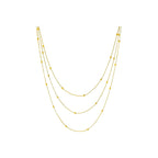Gold Bead Snake Chain Necklace Stainless Steel Beaded Necklace