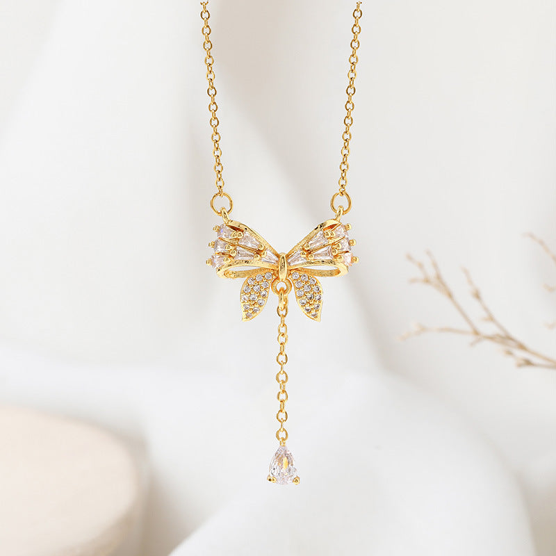 Fashion 70# Titanium Steel Diamond Geometric Necklace