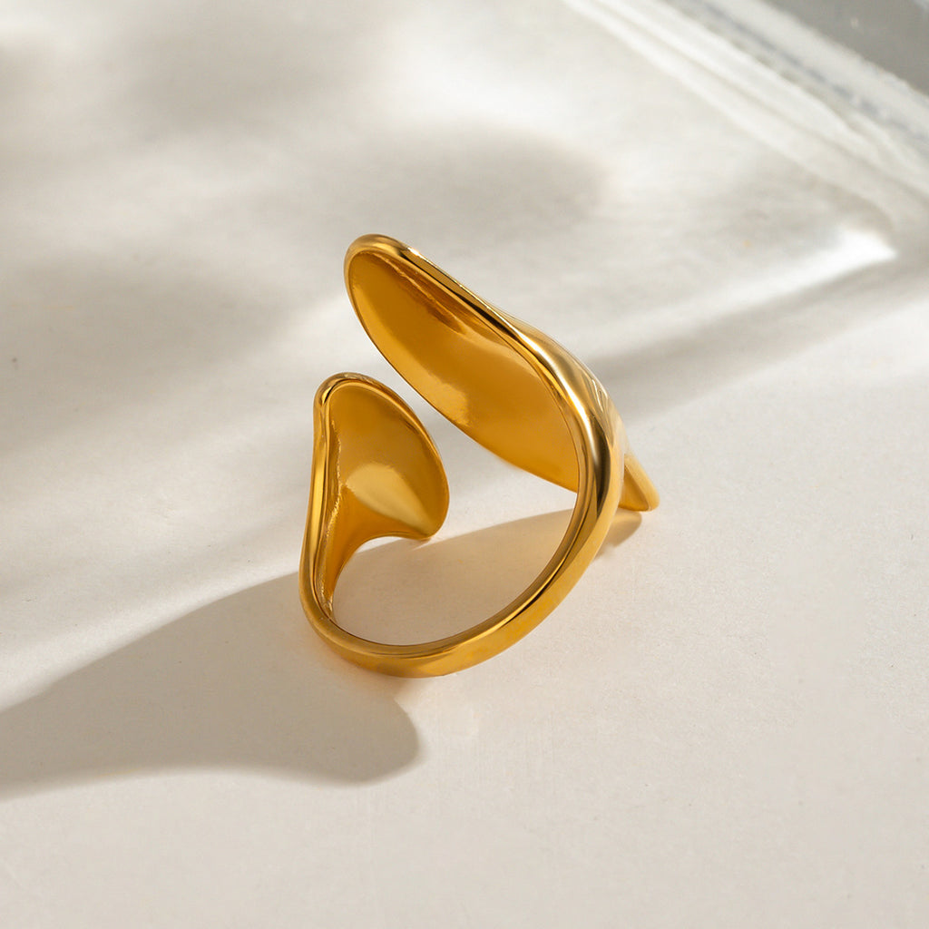 Gold Stainless Steel Irregular Ring