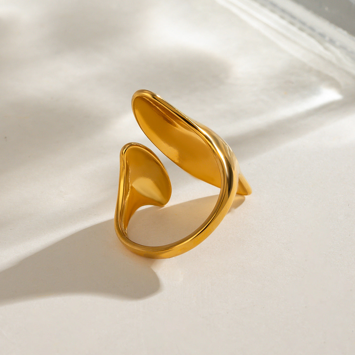 Gold Stainless Steel Irregular Ring