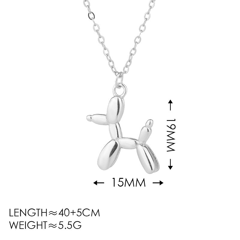 Steel + Puppy Necklace Titanium Steel Cat Balloon Dog Necklace
