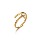 Ring #5 304 Stainless Steel Diamond-set Cross Ring