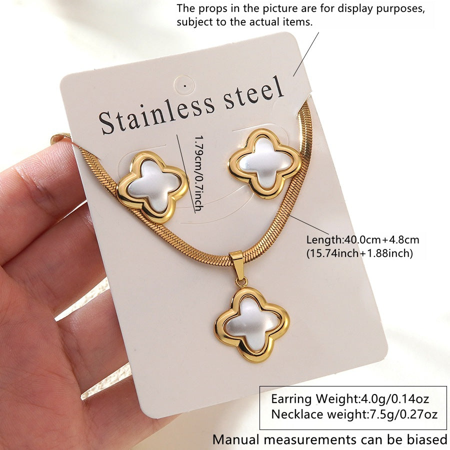 Necklace 6 304 Stainless Steel Pearl Butterfly Necklace