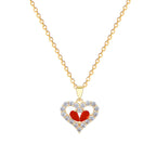Necklace Stainless Steel Diamond-encrusted Heart Necklace