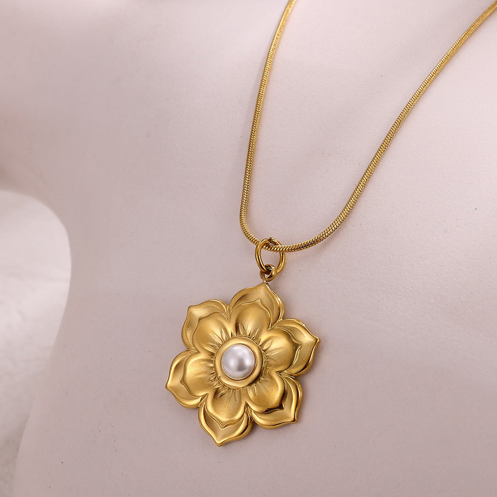 Necklace #1 304 Stainless Steel Flower Necklace
