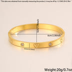 Bracelet #1 Titanium Steel Diamond-encrusted Round Bracelet