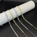 White Gold Mama Metal Diamond-encrusted Letter Bracelet