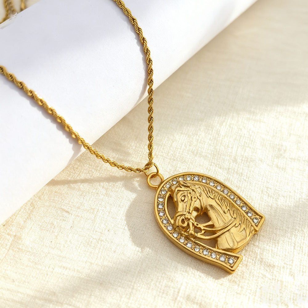 Flowers 304 Stainless Steel Diamond Flower Necklace