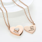 Golden Heart Necklace Stainless steel heart-shaped necklace with custom engraving