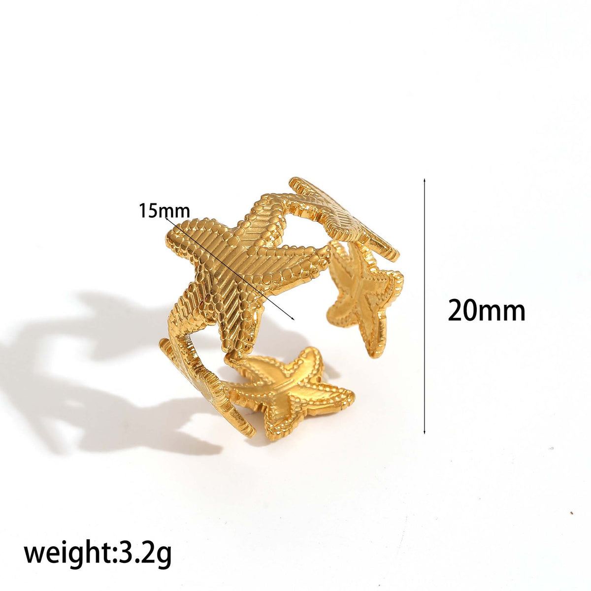 Ring 6# Stainless Steel Flower Ring