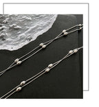 Gold Bracelet Titanium Steel Oval Bead Double Bracelet