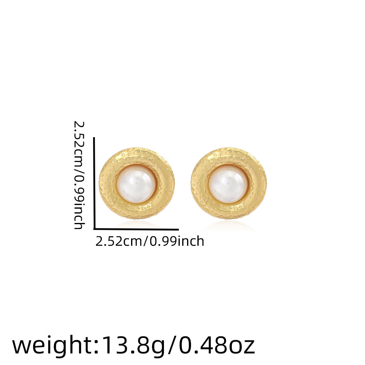 Earring #9 Bowknot Texture Pearl Metal Style Studs