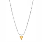Two-tone Stainless Steel Heart-shaped Gold Necklace