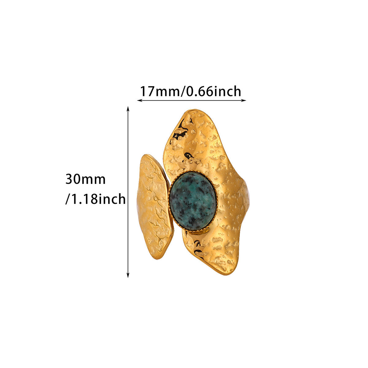 Ring #1 304 Stainless Steel Natural Stone Shaped Ring
