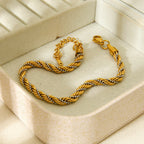 Gold And Silver Stainless Steel Color Matching Twist Bracelet