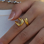 Gold Stainless Steel Irregular-shaped Ring