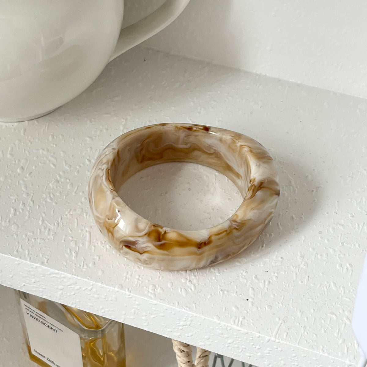 Dark Brown Brushed Irregular Resin Bracelet