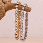 Fashion 5mm Zircon Chain Bracelet-gold Stainless Steel Gold Plated Zirconium Chain Bracelet