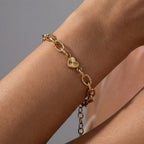 Gold Stainless Steel Heart Bracelet