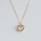 Gold Mother Of Pearl Heart Pendant Necklace Titanium Steel Minimalist Choker