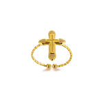 Ring #5 304 Stainless Steel Diamond-set Cross Ring
