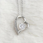 Love + Card Stainless Steel Diamond Heart Necklace