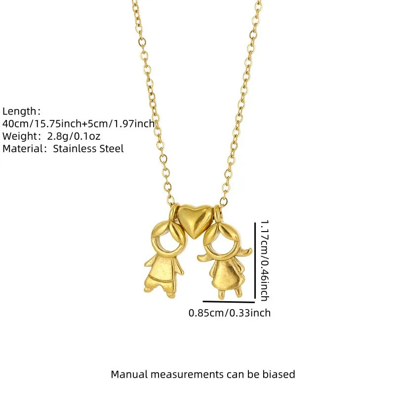 Boy Stainless Steel Heart Boy Necklace