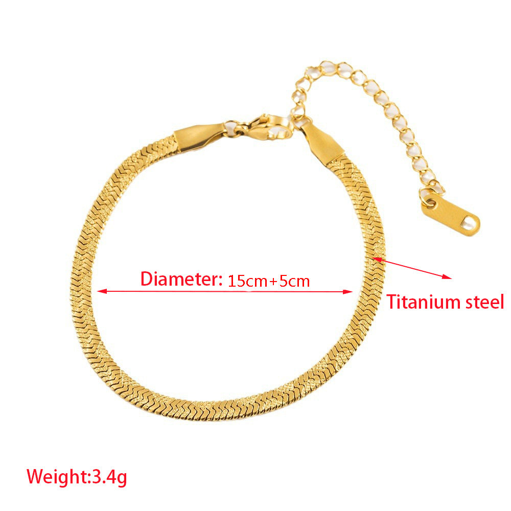Fashion Curve Titanium Steel Snake Bone Chain Bracelet