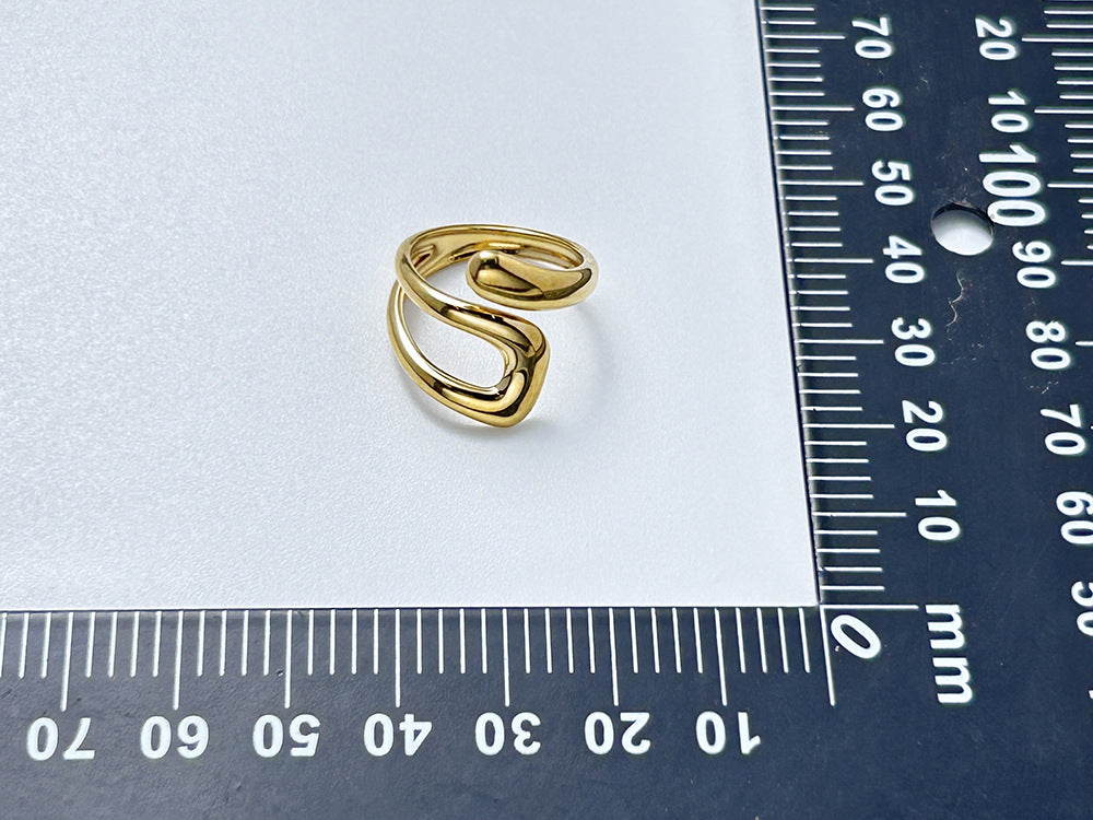 Gold Stainless Steel Irregular-shaped Ring