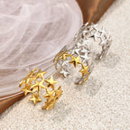 Two-tone Stainless Steel Five-pointed Star Ring