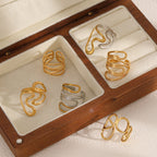 Ring 3# Stainless Steel Irregular Line Ring