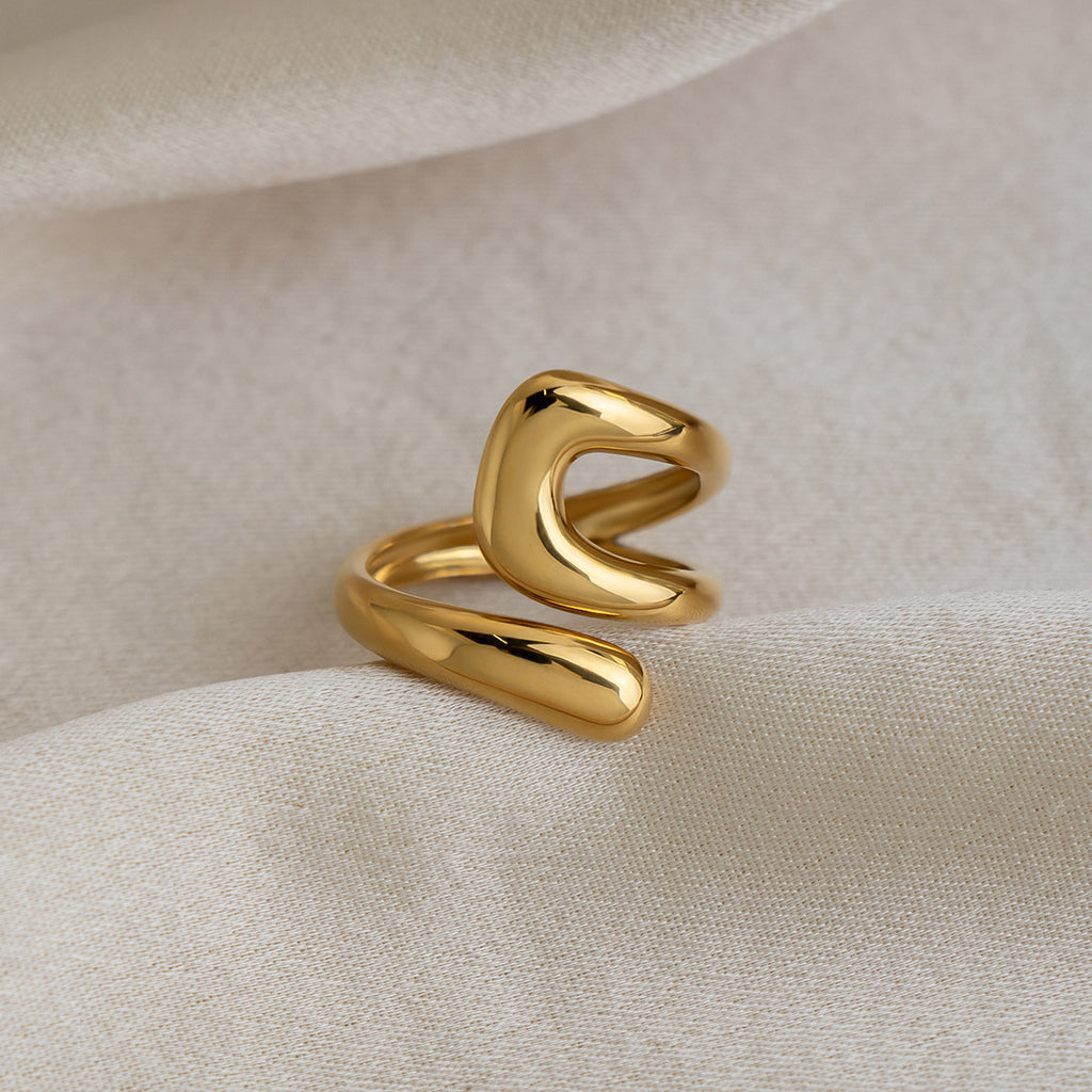 Gold Stainless Steel Irregular-shaped Ring