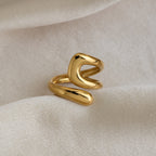 Gold Stainless Steel Irregular-shaped Ring