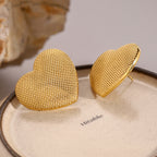 Gold Stainless Steel Heart Earrings