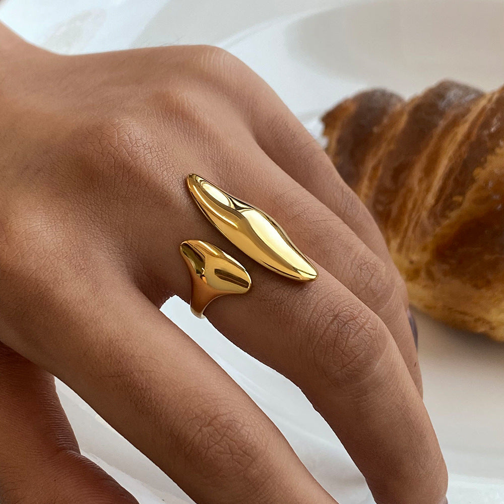 Gold Stainless Steel Irregular Ring