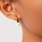 Gold Stainless Steel Heart-shaped Earrings