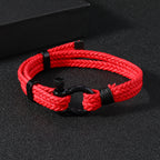 Black Leather Braided Horseshoe Buckle Men's Bracelet