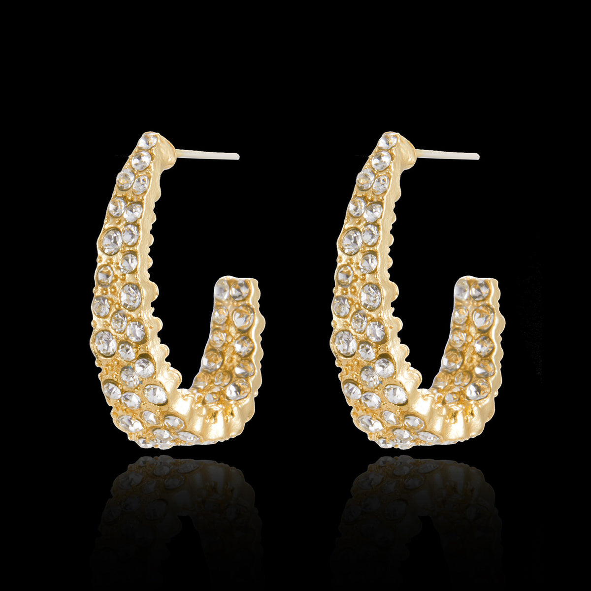 Style 1 Alloy Diamond-encrusted Teardrop-shaped Earrings