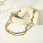 Fashion Silver Stainless Steel Snake Bone Chain Necklace