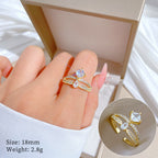 Ring 37 Stainless Steel Round Diamond Ring