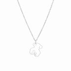 Fashion Steel Color Suit Stainless Steel Hollow Bear Necklace Earring Set