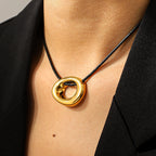 Gold Hollow Design Tarnish Free Steel Necklace