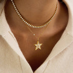 Necklace #2 Stainless Steel Diamond-encrusted Round Necklace