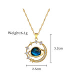 Gold 74 Titanium Steel Diamond Pearl Geometric Necklace