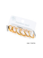 Round Earring Set Heart Star Bowknot Steel Stud Earrings
