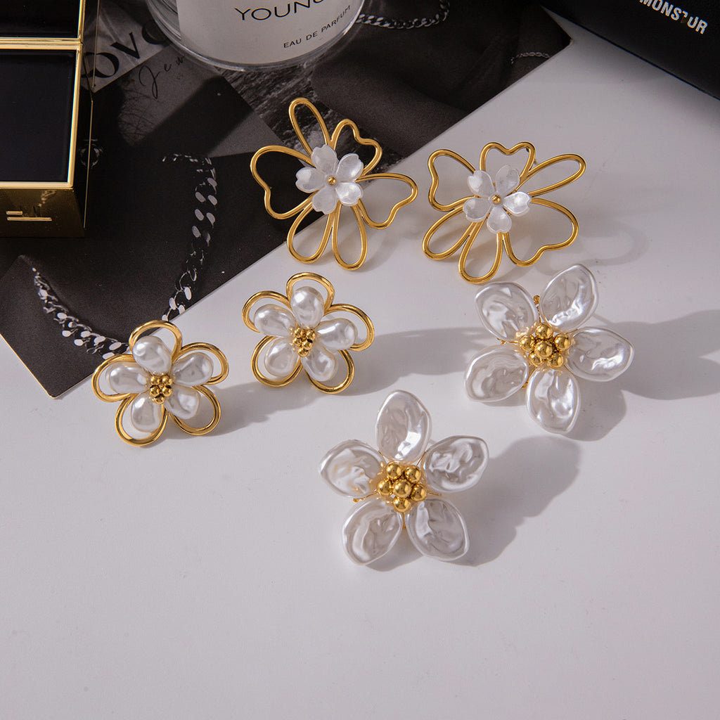 Earrings 3# Stainless Steel Petal Earrings